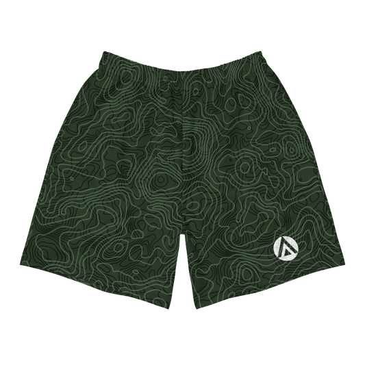 Men's Topography Athletic Shorts - Forest Green